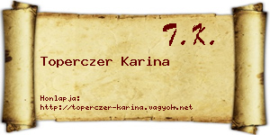 Toperczer Karina névjegykártya